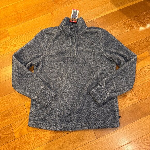 Eddie Bauer Women's Pullover Sweater Lt Harbor XS NWT Coral Fleece - Picture 1 of 8